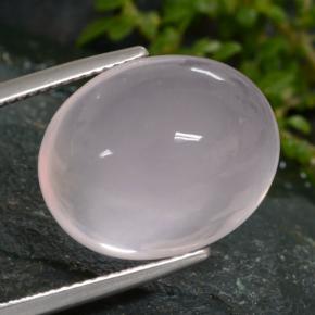 Quartzo rosa rosa natural 16,25ct, corte oval, translúcido