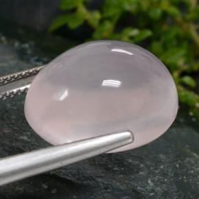 Quartzo rosa rosa natural 16,25ct, corte oval, translúcido