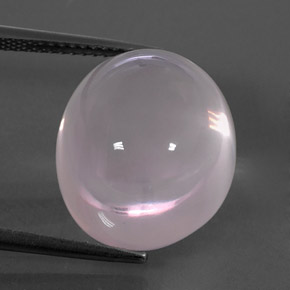 Quartzo rosa rosa natural 19,38ct, corte oval, transparente