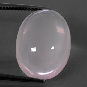 Quartzo rosa rosa natural 17,53ct, corte oval, transparente