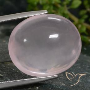 Quartzo Rosa Luz rosa Natural 16.28ct, oval, Translúcido