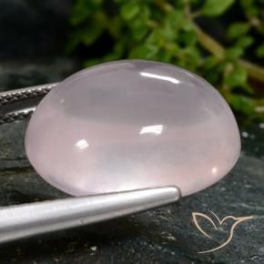 Quartzo Rosa Luz rosa Natural 16.28ct, oval, Translúcido