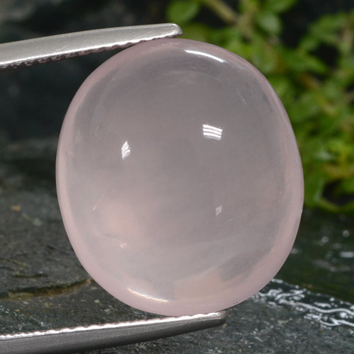 Quartzo rosa rosa natural 14,67ct, corte oval, translúcido