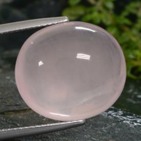 Quartzo rosa rosa natural 14,67ct, corte oval, translúcido