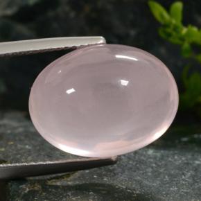 Quartzo rosa rosa natural 15,31ct, corte oval, translúcido