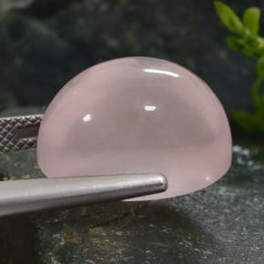 Quartzo rosa rosa natural 15,31ct, corte oval, translúcido