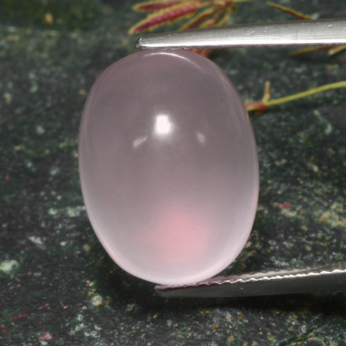 Quartzo rosa rosa natural 15,87ct, corte oval, translúcido