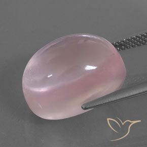 Quartzo Rosa Luz rosa Natural 15.32ct, oval, Transparente/Translúcido