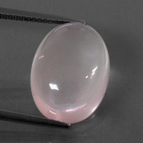 Quartzo rosa rosa natural 11,47ct, corte oval, transparente