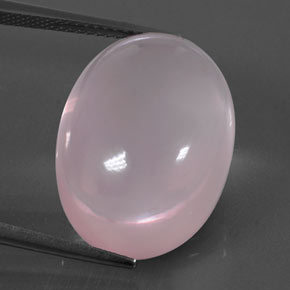 Quartzo rosa rosa natural 24,48ct, corte oval, transparente