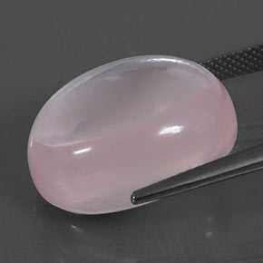 Quartzo rosa rosa natural 24,48ct, corte oval, transparente