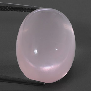 Quartzo rosa rosa natural 23,63ct, corte oval, transparente