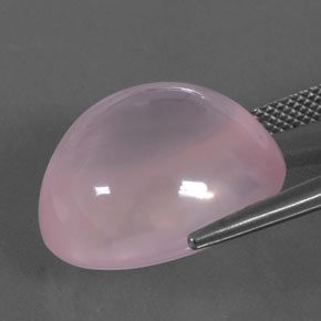 Quartzo rosa rosa natural 24,40ct, corte oval, transparente
