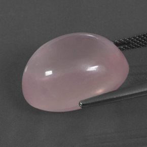 Quartzo rosa rosa claro natural 17,73ct, corte oval, transparente