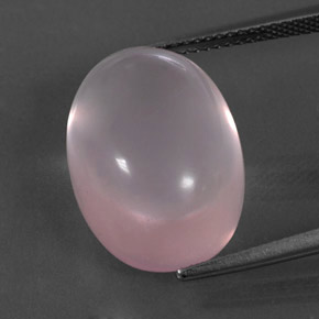 Quartzo rosa rosa natural 18,12ct, corte oval, transparente