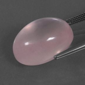 Quartzo rosa rosa natural 18,12ct, corte oval, transparente