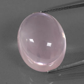 Quartzo rosa rosa natural 16,43ct, corte oval, transparente