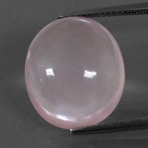 Quartzo rosa rosa natural 13,73ct, corte oval, transparente
