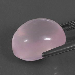 Quartzo rosa rosa natural 11,30ct, corte oval, transparente