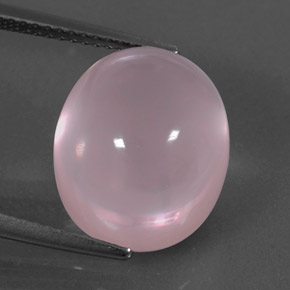 Quartzo rosa rosa natural 11,37ct, corte oval, transparente