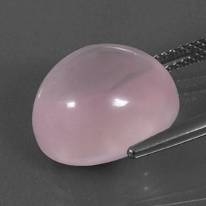 Quartzo rosa rosa natural 11,37ct, corte oval, transparente