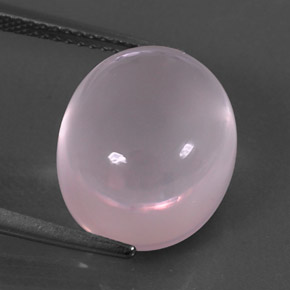 Quartzo rosa rosa natural 11,59ct, corte oval, transparente