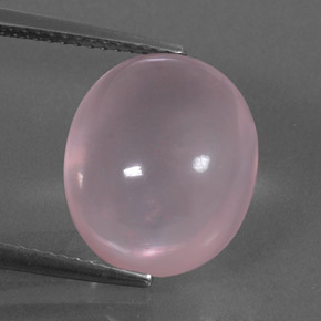 Quartzo rosa rosa natural 9,36ct, corte oval, transparente