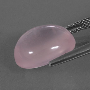 Quartzo rosa rosa natural 9,36ct, corte oval, transparente