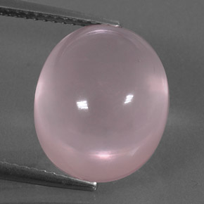 Quartzo rosa rosa natural 11,20ct, corte oval, transparente