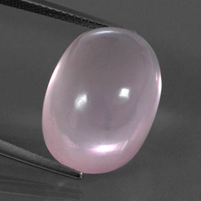 Quartzo rosa rosa natural 18,62ct, corte oval, transparente