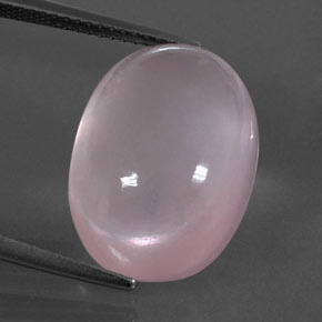 Quartzo rosa rosa natural 16,36ct, corte oval, transparente