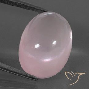 Quartzo rosa rosa natural 20,78ct, corte oval, transparente