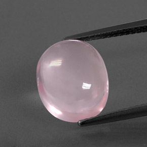 Quartzo rosa rosa natural 4,95ct, corte oval, transparente