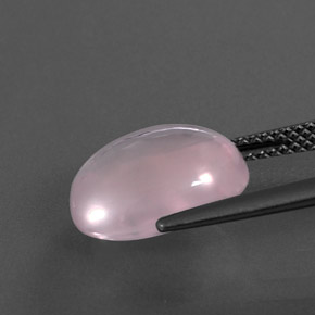Quartzo rosa rosa natural 4,95ct, corte oval, transparente