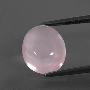 Quartzo rosa rosa natural 4,89ct, corte oval, transparente
