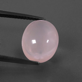 Quartzo rosa rosa natural 5,53ct, corte oval, transparente