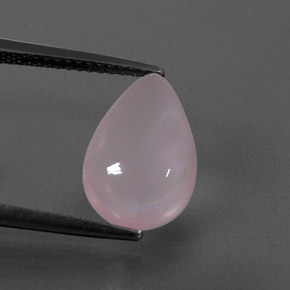 Quartzo rosa rosa natural 3,84ct, formato de pêra, transparente