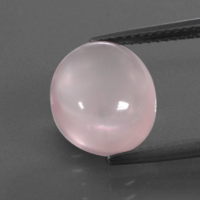 Quartzo rosa rosa natural 5,02ct, corte oval, transparente