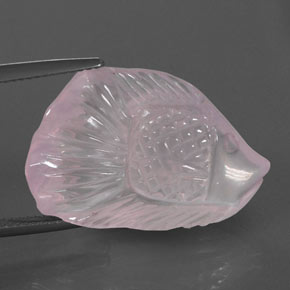 Quartzo rosa rosa natural 23,80ct, forma extravagante, transparente