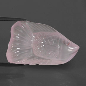 Quartzo rosa rosa natural 15,69ct, forma extravagante, transparente