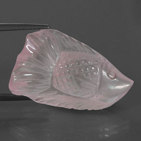 Quartzo rosa rosa natural 20,56ct, forma extravagante, transparente