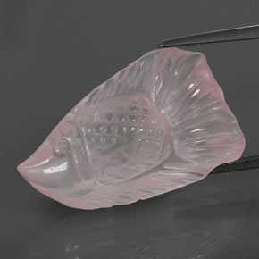 Quartzo rosa rosa natural 20,56ct, forma extravagante, transparente