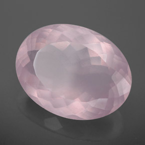 Quartzo rosa rosa natural 12,60ct, corte oval, transparente