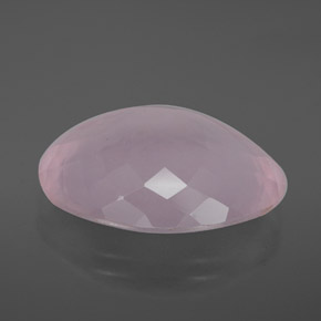 Quartzo rosa rosa natural 12,60ct, corte oval, transparente