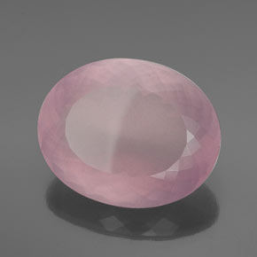 Quartzo rosa rosa natural 39,71ct, corte oval, transparente
