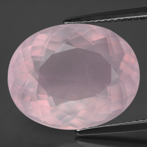 Quartzo rosa rosa natural 12,16ct, corte oval, transparente