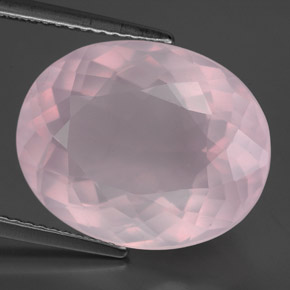 Quartzo rosa rosa natural 12,16ct, corte oval, transparente