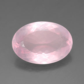 Quartzo rosa rosa natural 21,50ct, corte oval, transparente