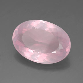 Quartzo rosa rosa natural 21,50ct, corte oval, transparente