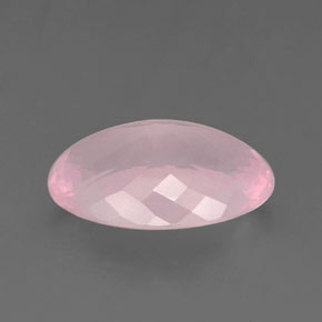 Quartzo rosa rosa natural 21,50ct, corte oval, transparente